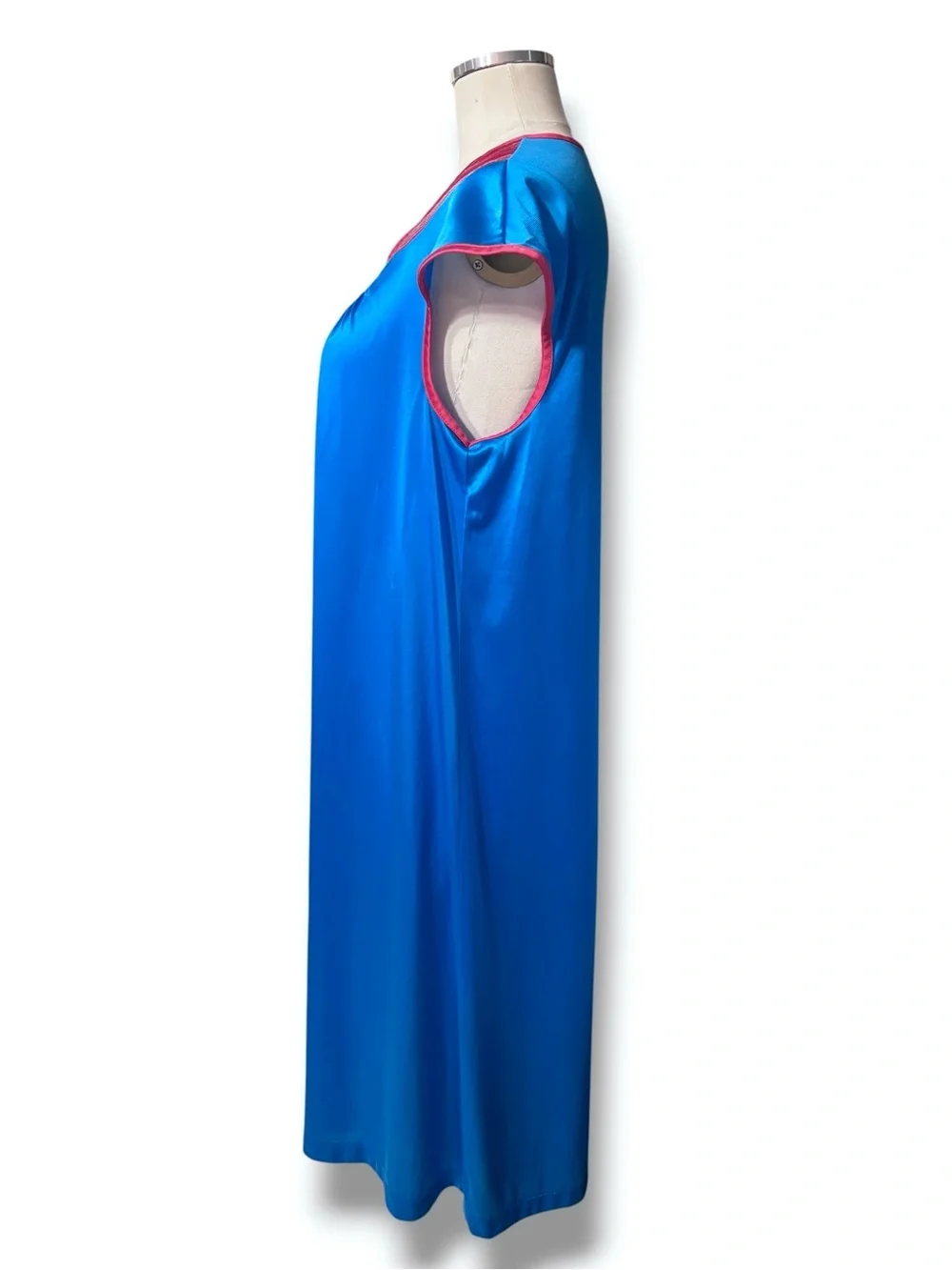 VANITY FAIR Colorblock Quilted Housecoat Nightgown Size Small VINTAGE 70s 80s